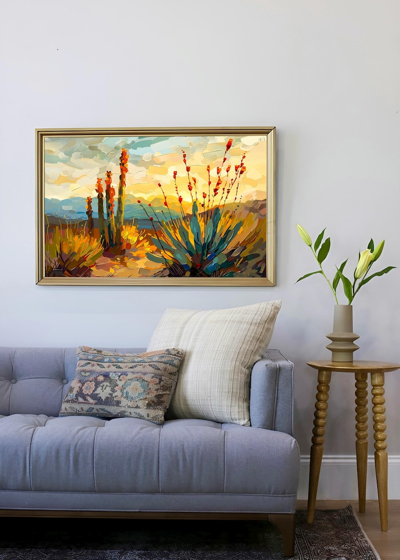 Sonoran Desert Wall Art Print | Arizona Landscape from Original Oil Painting | Southwest Desert Decor | Nature Inspired Home Art image 15