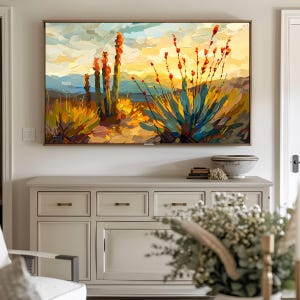 Sonoran Desert Wall Art Print | Arizona Landscape from Original Oil Painting | Southwest Desert Decor | Nature Inspired Home Art image 2