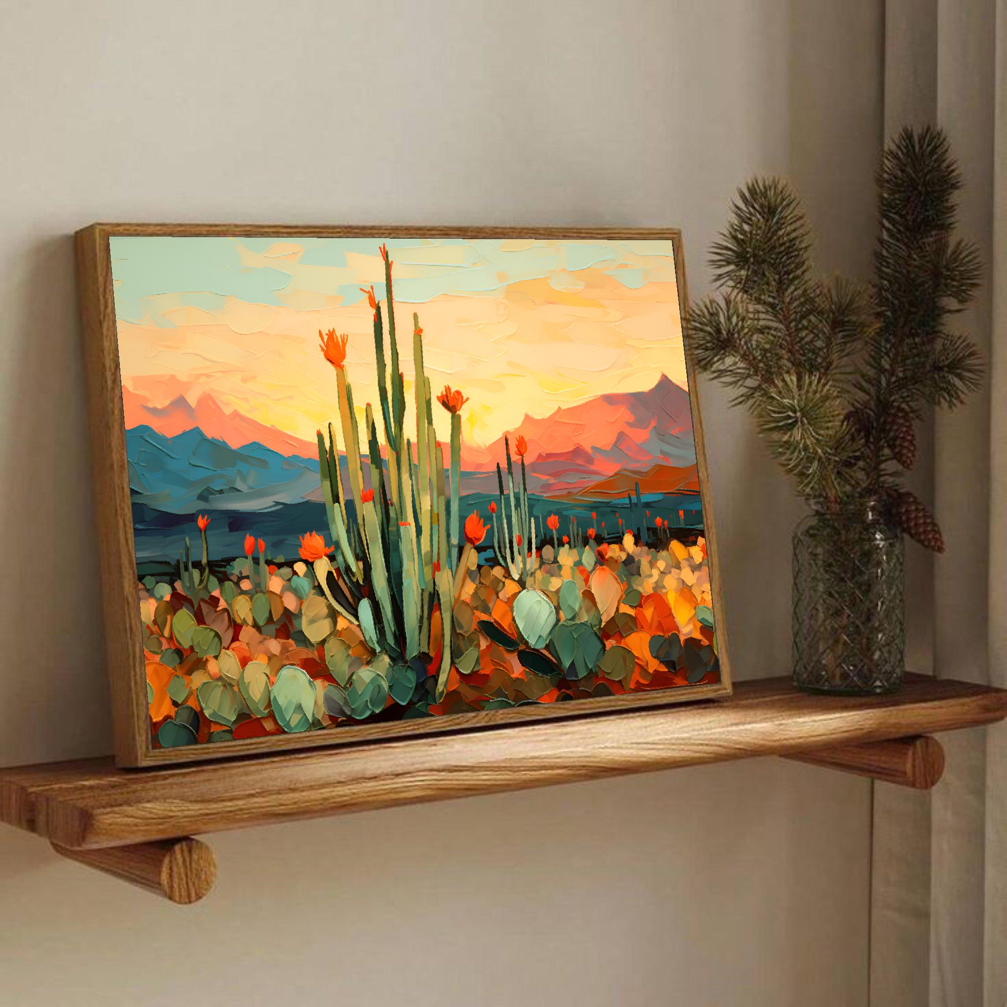 Southwestern Desert Landscape Print Texas Travel Wall Art Botanical ...