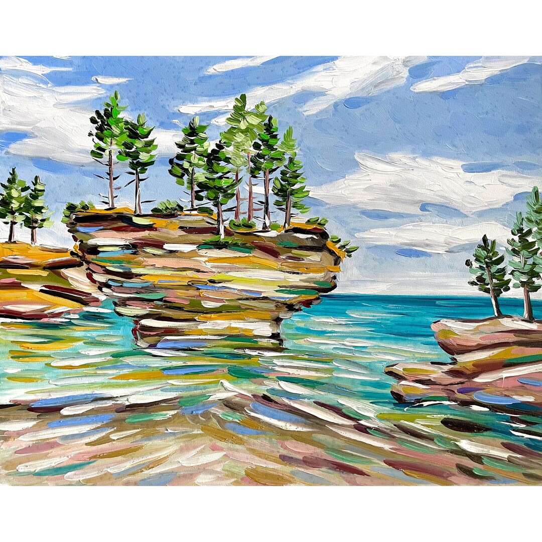 Lake Huron Print From Oil Painting Michigan Landscape Wall Art Great