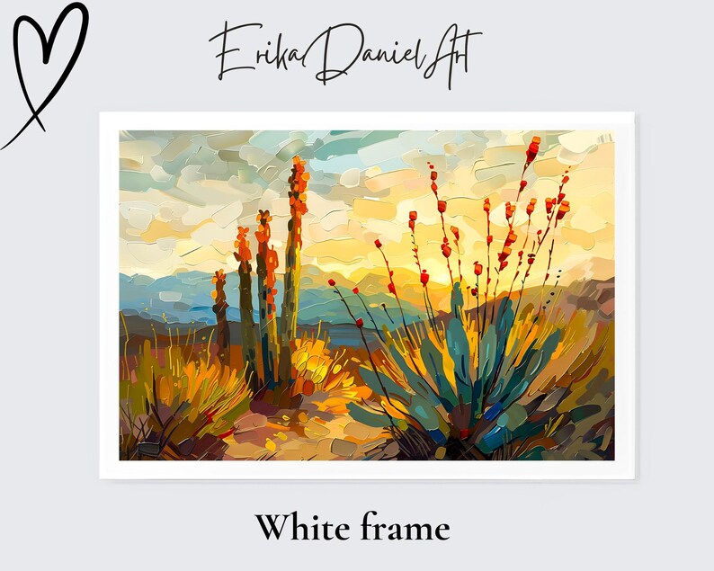 Sonoran Desert Wall Art Print | Arizona Landscape from Original Oil Painting | Southwest Desert Decor | Nature Inspired Home Art image 8