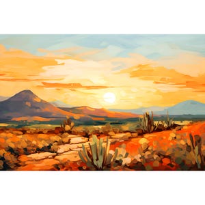 Great Basin Desert Landscape Nevada Art Print Abstract Painting Minimalist Wall Art Sunrise Southwestern Print Nevada Travel Poster