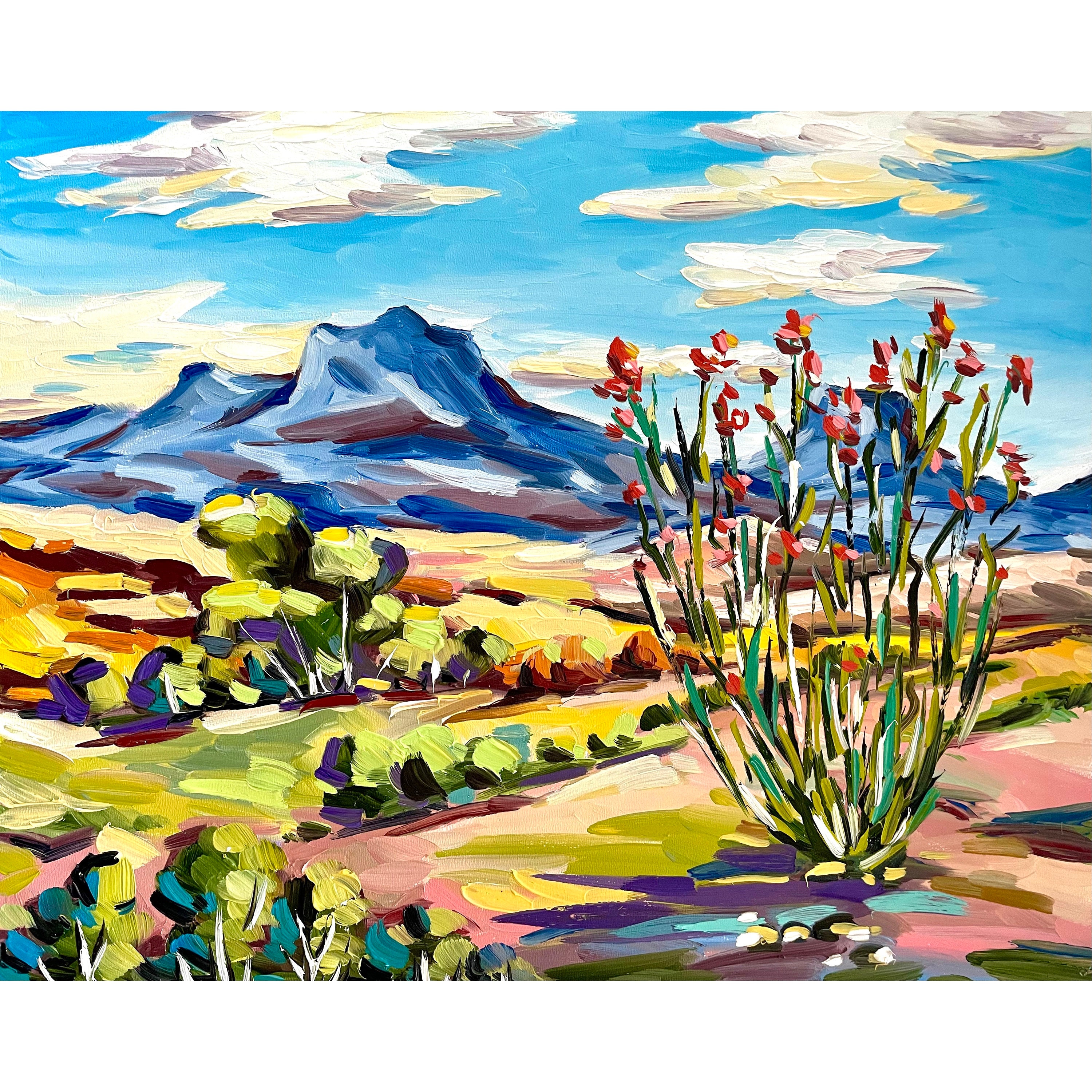 Ocotillo Big Bend National Park Painting West Texas Desert