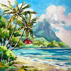 Kauai Painting Hawaii Wall Art Print from Original Oil Painting Tropical Artwork Poipu Beach Art by Erika