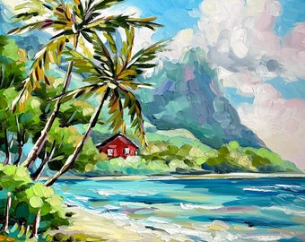 Kauai Painting Hawaii Wall Art Print from Original Oil Painting Tropical Artwork Poipu Beach Art by Erika