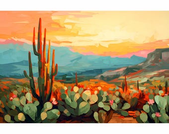 New Mexico Desert Giclée Print: Southwestern Landscape Painting
