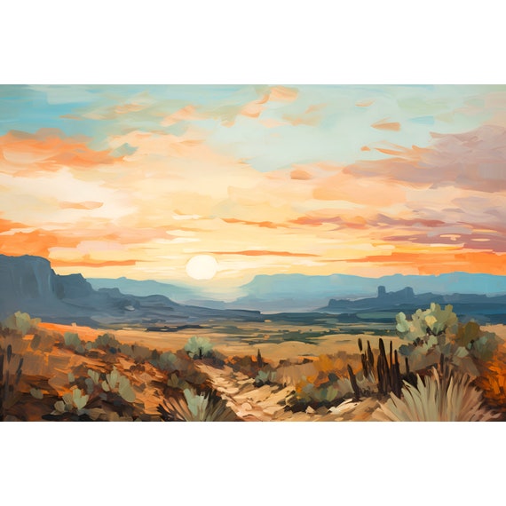West Texas Landscape Print Big Bend National Park Poster Panoramic