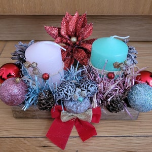 Christmas candle centrepiece, Christmas table decoration, Christmas ornament