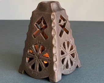 Vegvisir Vikingakompass Keramiklykta: Skandinavisk julljusstake