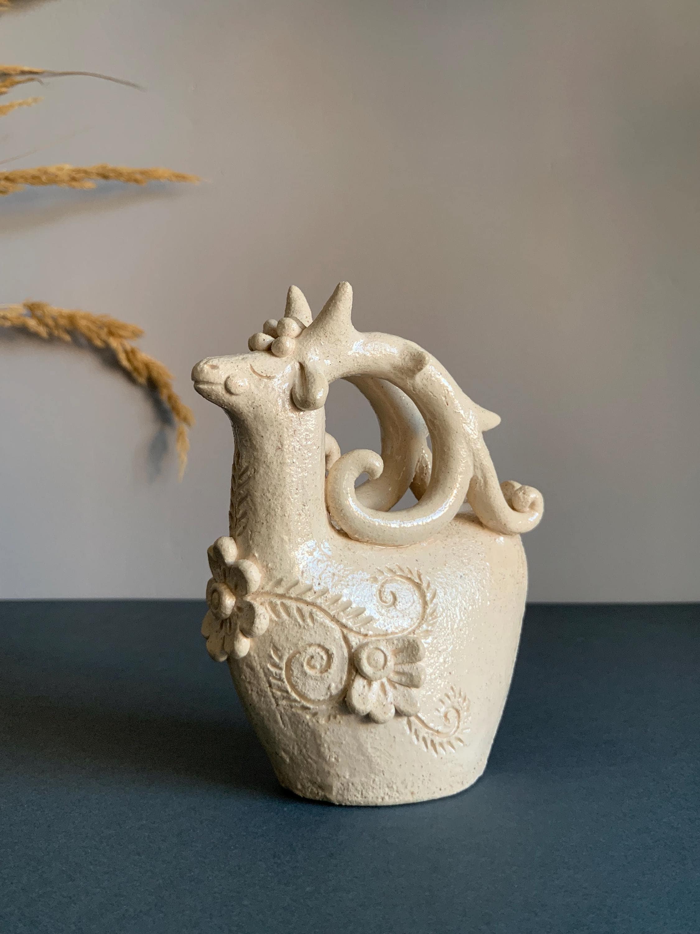 Clay Roe Ceramic Roe Deer. Small Beige Clay Sculpture. - Etsy