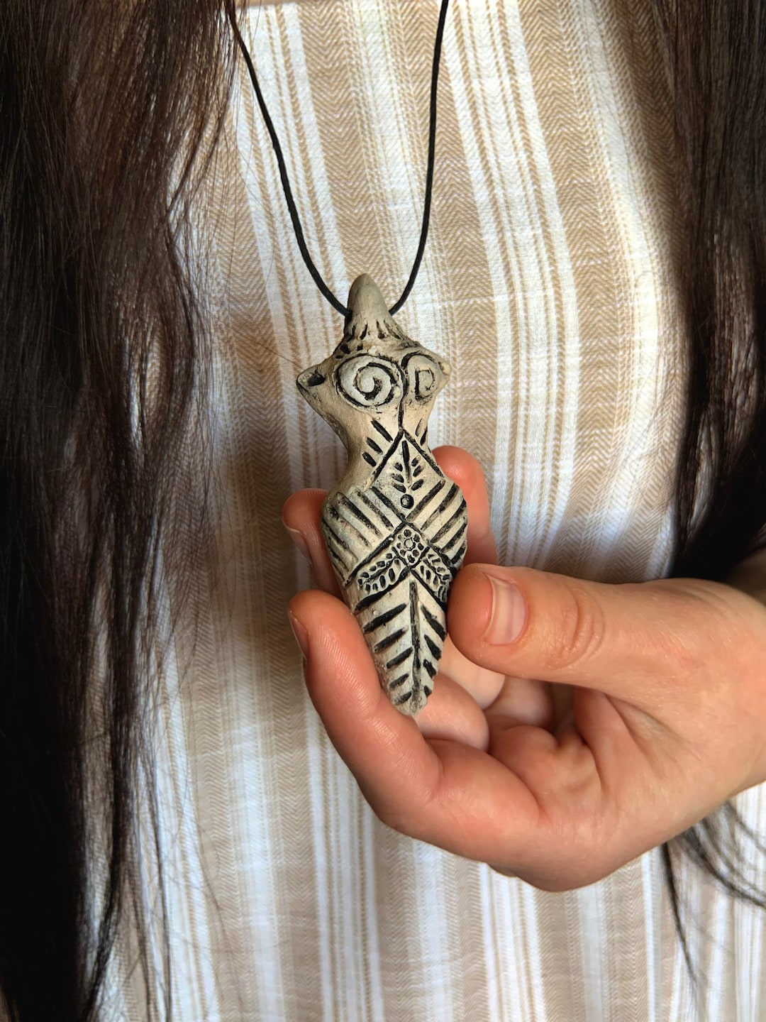 Керамический кулон Трипольский амулет матери ожерелье богини плодородия ...