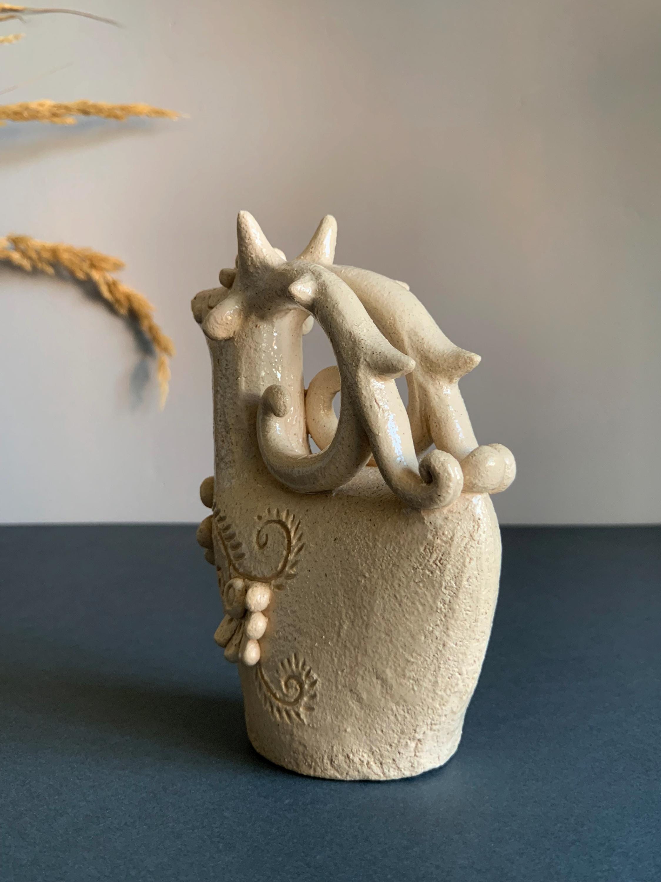 Clay Roe Ceramic Roe Deer. Small Beige Clay Sculpture. - Etsy