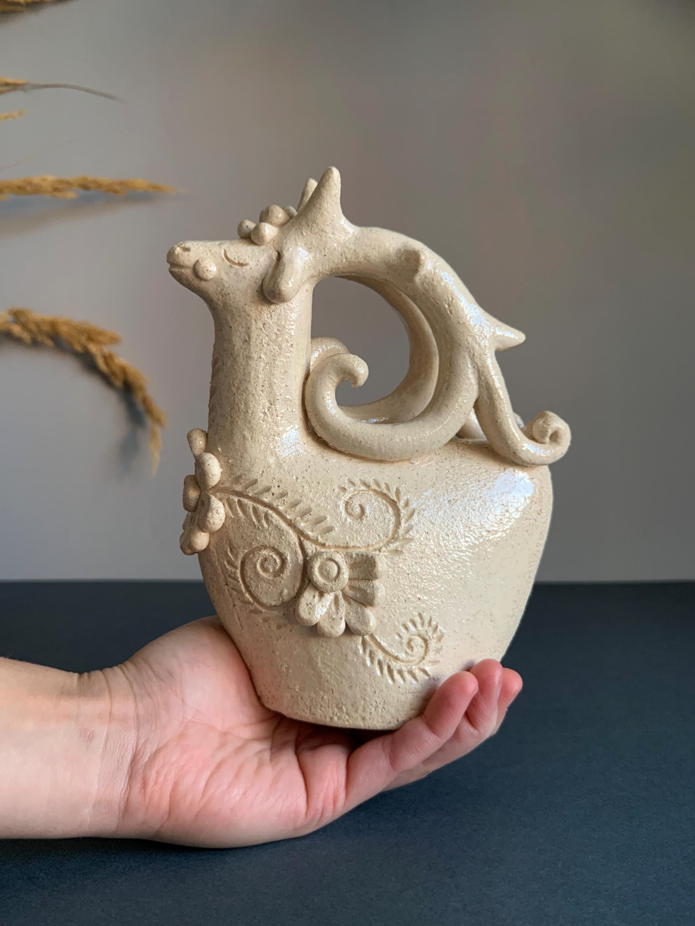 Clay Roe Ceramic Roe Deer. Small Beige Clay Sculpture. - Etsy