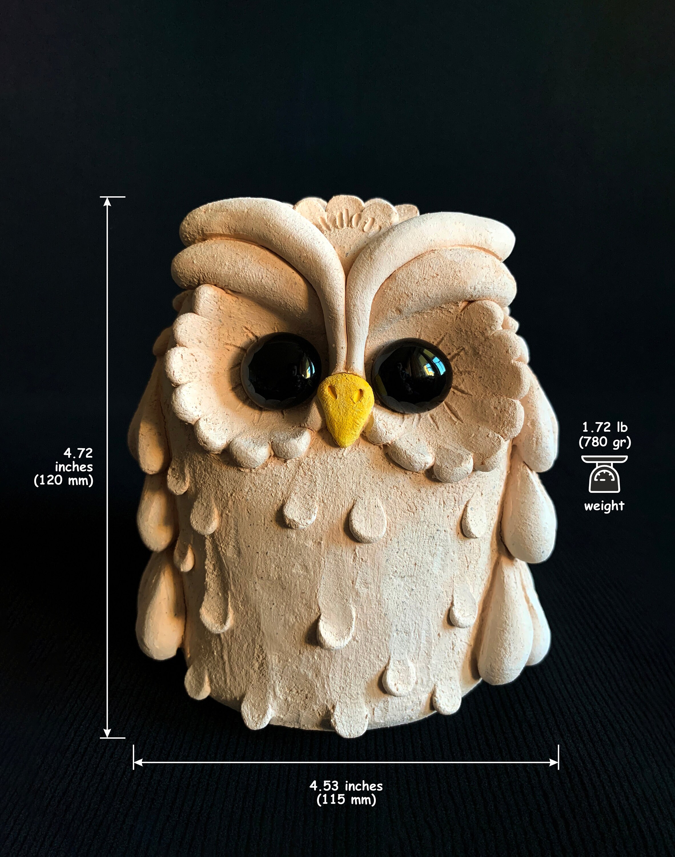 フクロウ彫刻 陶器 手作りの陶器製フクロウの彫刻：知恵の象徴 - Etsy 日本