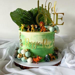 Adorno para tarta inspirado en Wild One Safari