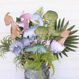 8 Dinosaur Centerpieces Nursery, Baby Shower, Party Decoration, Cake Toppers 4 inches, or 6 inches  tall or wide