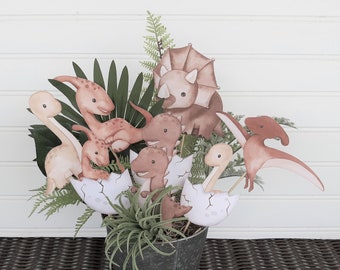 Dinosaur with Hatchlings Centerpieces, Set of 8