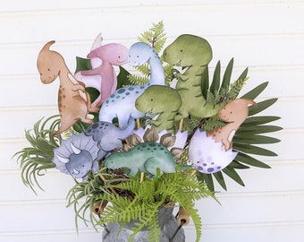 8 Dinosaur Centerpieces Nursery, Baby Shower, Party Decoration, Cake Toppers 4 inches, or 6 inches  tall or wide