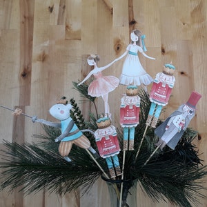 Nutcracker Ballet Cake Topper Set, Christmas Party Decorations