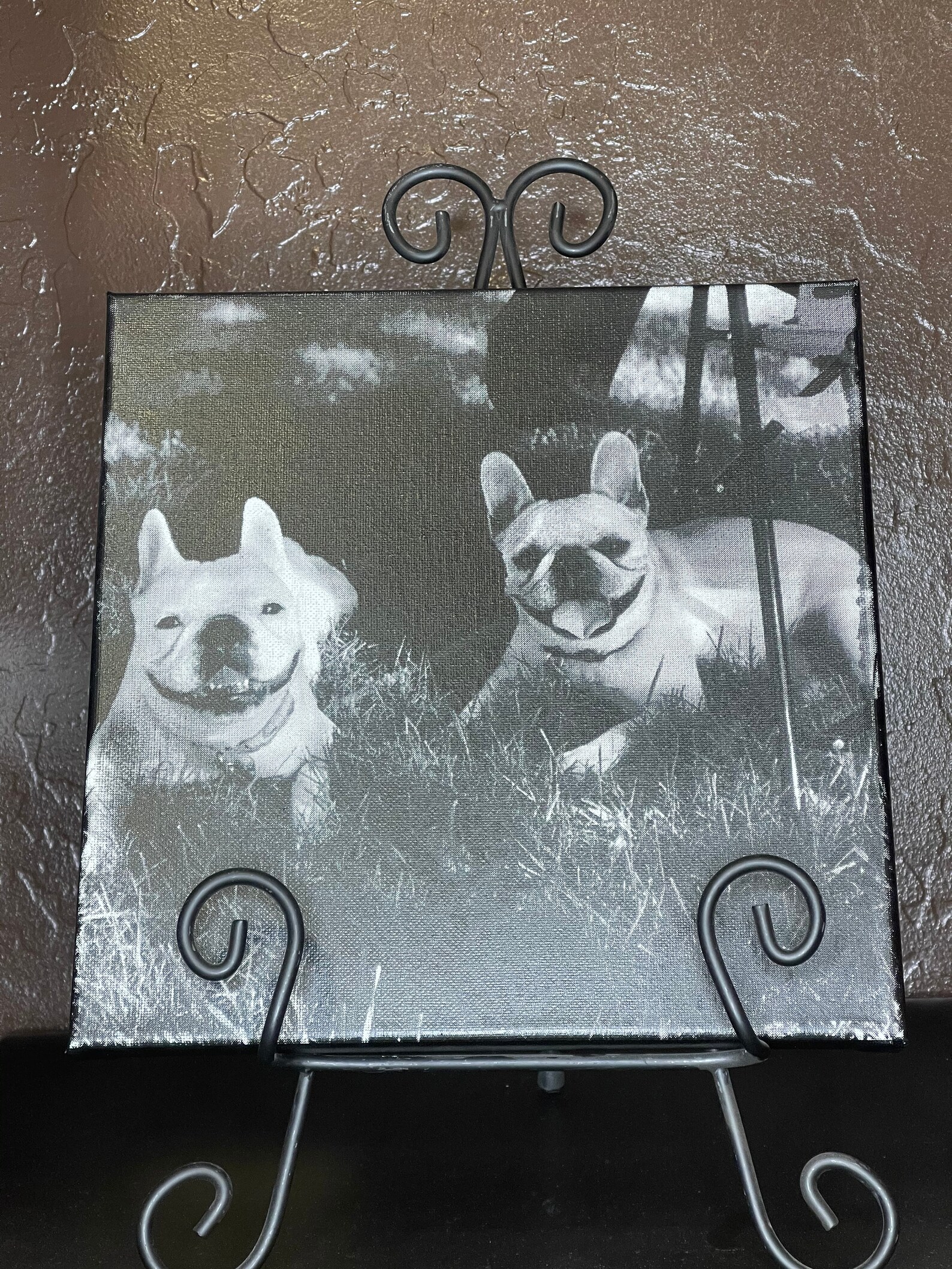 Laser Engraved Painted Canvas Etsy