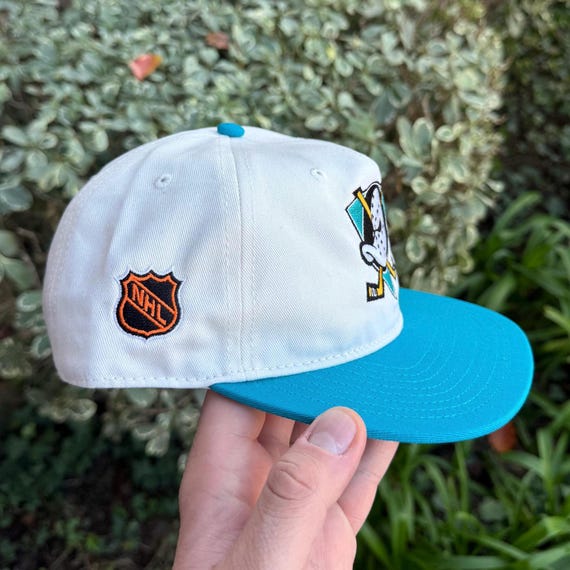 Vintage Style Anaheim Mighty Ducks Hat- Teal and White - Hockey