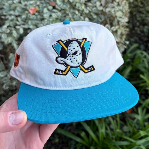 Vintage Style Anaheim Mighty Ducks Hat- Teal and White - Hockey