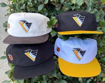 Vintage Style Pittsburgh Penguins Hat - Hockey - similar to Starter and Sports Specialties 90’s retro SnapBack NHL