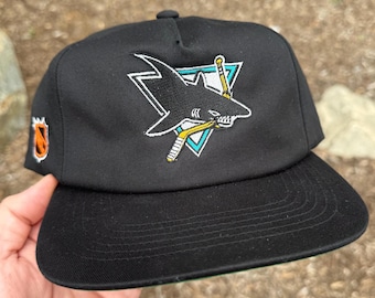 Vintage Style San Jose Sharks Hat - Black - Hockey - similar to Starter and Sports Specialties 90’s retro SnapBack NHL