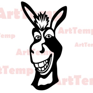 Donkey smile SVG, farm Animal DXF cut file, svg for cricut, dxf for laser cnc, Farm clipart vector wood wall art, vinyl farm life svg