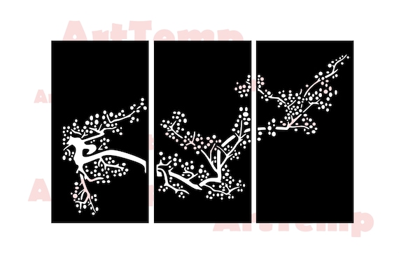 Sakura Panel SVG: Japanese Vector Design for Cricut, CNC, Laser
