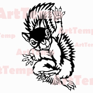 Écureuil svg, écureuil Clipart, couper fichier svg pour cricut, dxf pour laser cnc, plasma, modèle papercut, faune clipart vecteur bois art mural