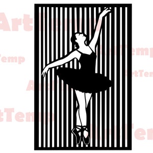 Ballerina svg, Ballet Dancer Cut File, Silhouetten dxf bestand, cricut bestand, vinyl bestand, plasma, papercut sjabloon, clipart vector hout kunst aan de muur