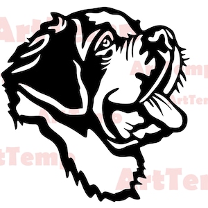 St Bernard SVG, Dog dxf cut file, pet svg for cricut, dxf for laser cnc, St Bernard clipart, Silhouettes dxf, vector dog, dog shirt design