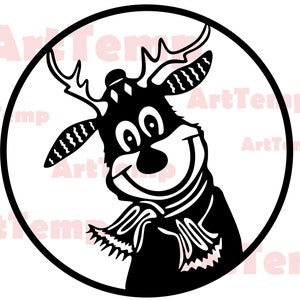 Weihnachten Rentier svg, svg für Cricut, dxf für Laser CNC, Plasma, PapierschnittSchablone, Wildtier Clipart Vektor Holz Wandkunst