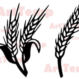 Espiga de espiga, svg para cricut, plantilla de corte de papel, silueta de trigo, monograma vectorial, clipart de trigo, dxf para el plásmido, siluetas dxf calcomanía, svg de trigo