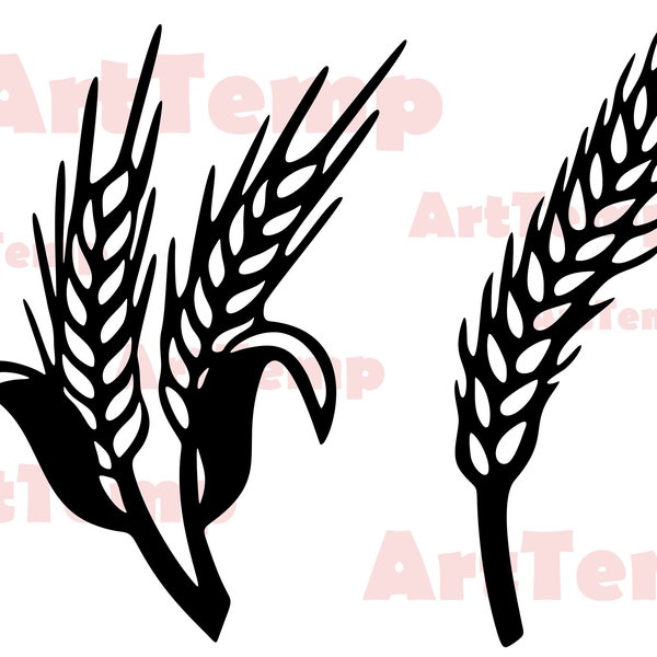 Spikelet svg,svg for cricut,papercut template,Wheat silhouette,vector monogram,Wheat Clipart,dxf for plasm ,Silhouettes dxf decal ,wheat svg