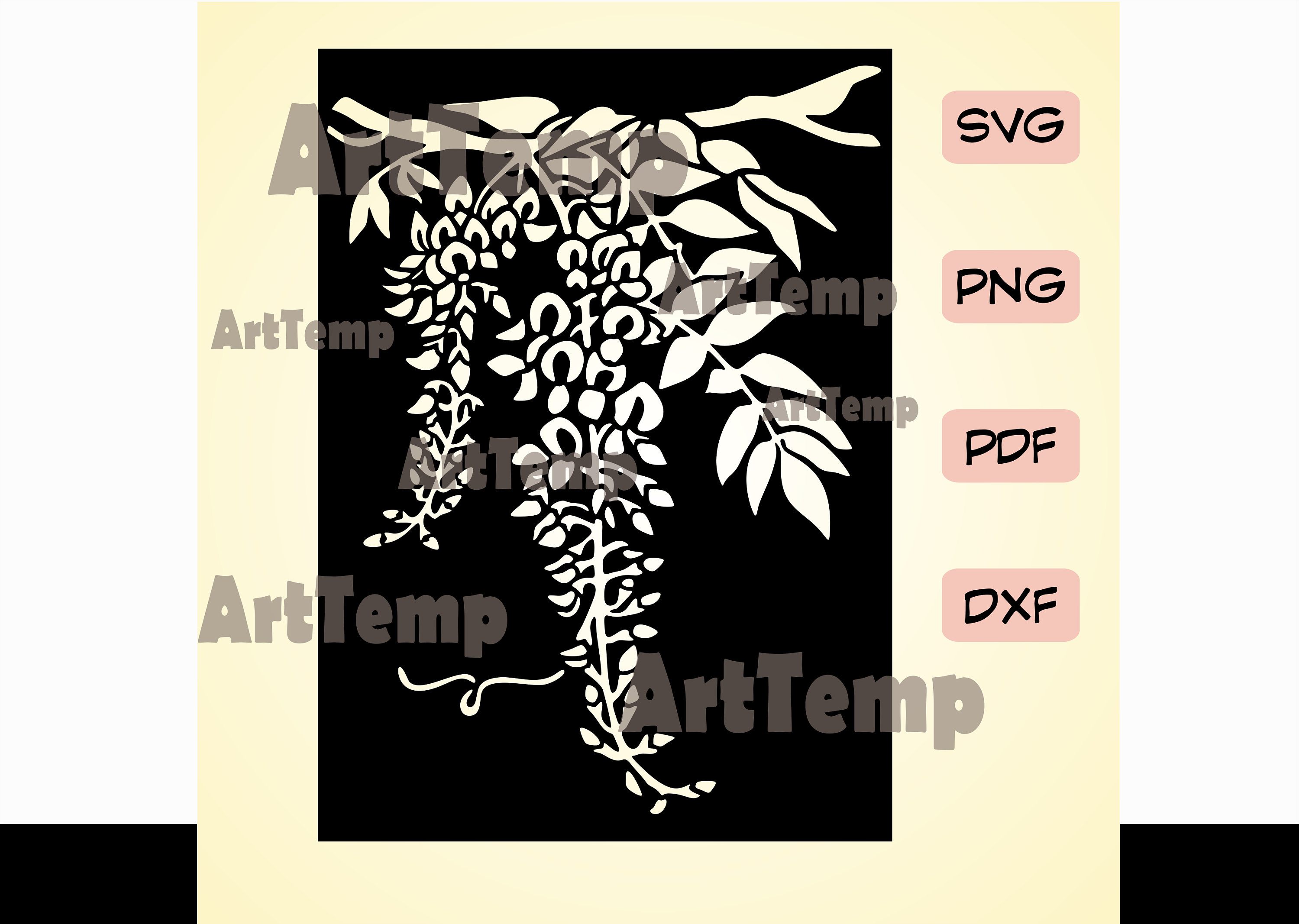Wisteria DXF, Tree Privacy Screen Cut File, Svg for Cricut, Dxf for ...
