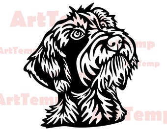Ruhårig terrierhund SVG: Laserskuren fil, Clipart (digital nedladdning)