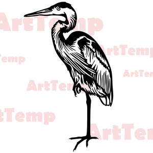 Blue Heron SVG, Animals SVG file di taglio, svg per cricut, dxf per cnc laser, plasma, modello di taglio carta clipart fauna selvatica, arte murale in legno vettoriale