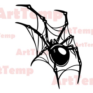 Spider SVG, Halloween Spider SVG, Spider Web svg cut file, svg for cricut, Silhouette Dxf file, Halloween Decor, T-Shirt Design, Spider png
