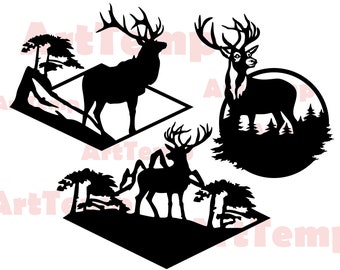 Deer Scene DXF File for CNC Plasma, Laser, Waterjet, Router - Etsy