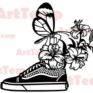 Fleur dans les chaussures DXF, buquet svg bundle, Lily svg, svg pour cricut, dxf pour laser cnc, papercut template, vector wood wall art, chaussures svg