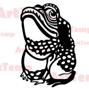 Frog SVG, file tagliato, svg per cricut, dxf per cnc laser, plasma, modello di taglio carta, fauna selvatica clipart vettoriale parete in legno arte, Frog dxf