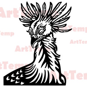 Secretaris Bird svg voor cricut, dxf voor laser cnc, plasma, papercut sjabloon, wildlife clipart vector hout muur kunst, exotische vogel svg,
