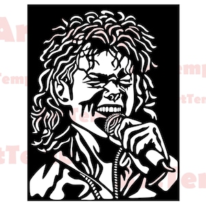 Retrato Michael Jackson dxf, Michael Jackson Face, Music cricut Clipart, freddie silhouette, Vector Files, Cutting Plotter, vinyl Designs,