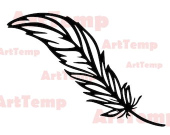 Feather SVG: Boho Clipart, Papercut Template (Digital Download)