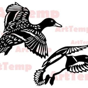 Anatre selvatiche DXF, file Duck SVG, svg per cricut, dxf per cnc laser, plasma, modello di taglio carta, Duck Hunting svg, drake svg, Mallard Duck svg