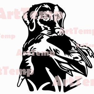 Duck Hunting dog DXF, Dog SVG cut file, svg for cricut, dxf for laser cnc, plasma, papercut template, wildlife clipart vector wood wall art