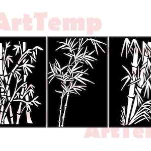 Bamboo panel svg, vector Japanese design SVG, svg for cricut, dxf for laser cnc, plasma, papercut template, clipart vector wood wall art