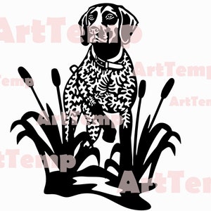 Puntero alemán de pelo corto SVG, Dog dxf cut file, pet svg for cricut, dxf for laser cnc, template, clipart, Silhouettes dxf, Hunting Dog DXF